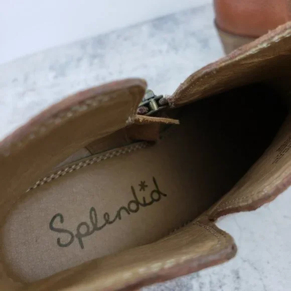 Splendid Pebbled Genuine Leather Ankle Booties size 6.5 Minimalist Preppy - Picture 9 of 12